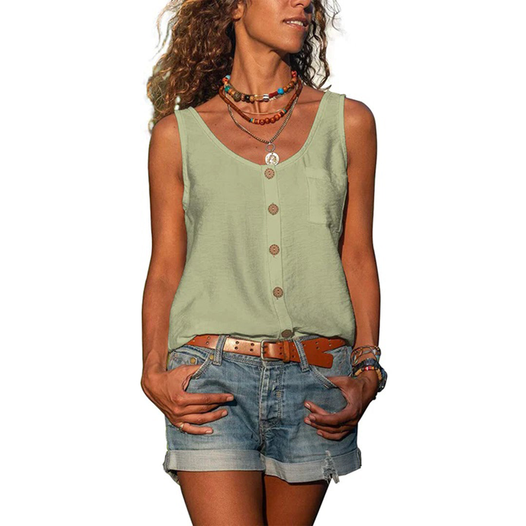 Doris | Damen Sommer-Top mit Knopfleiste vorne