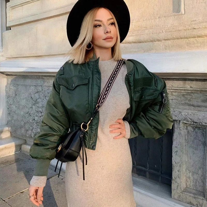 Viviane | Damen Casual Jacke mit Reißverschluss im Urban Style