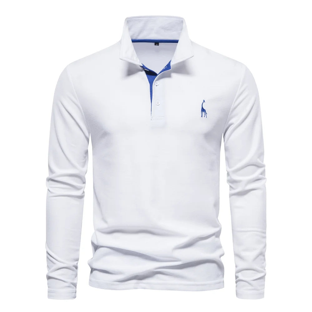 Yannick | Herren Langarm-Polo mit Knopfleiste