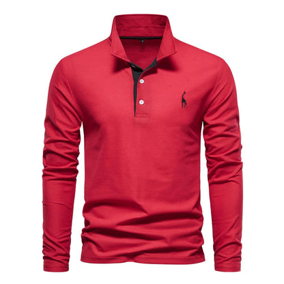 Yannick | Herren Langarm-Polo mit Knopfleiste
