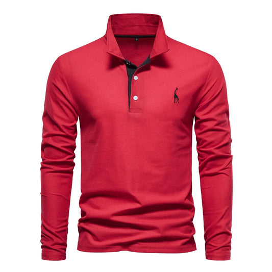 Yannick | Herren Langarm-Polo mit Knopfleiste