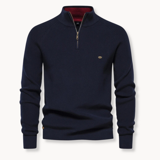 Ronnie | Herren Frühlings Zip-Kragen Langarm Pullover
