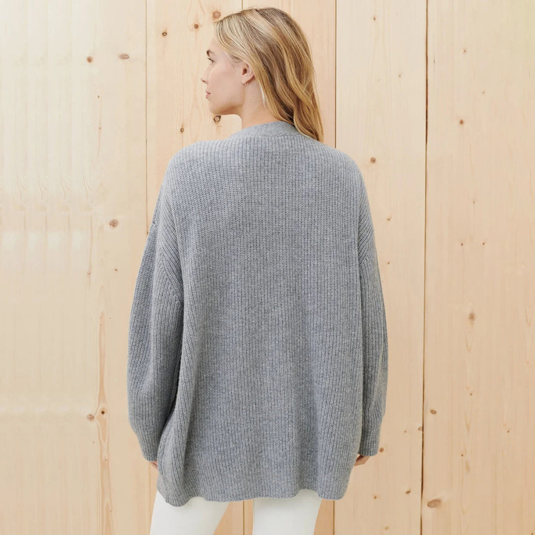 Sarah | Damen Klassischer Strick-Cardigan mit Knöpfen