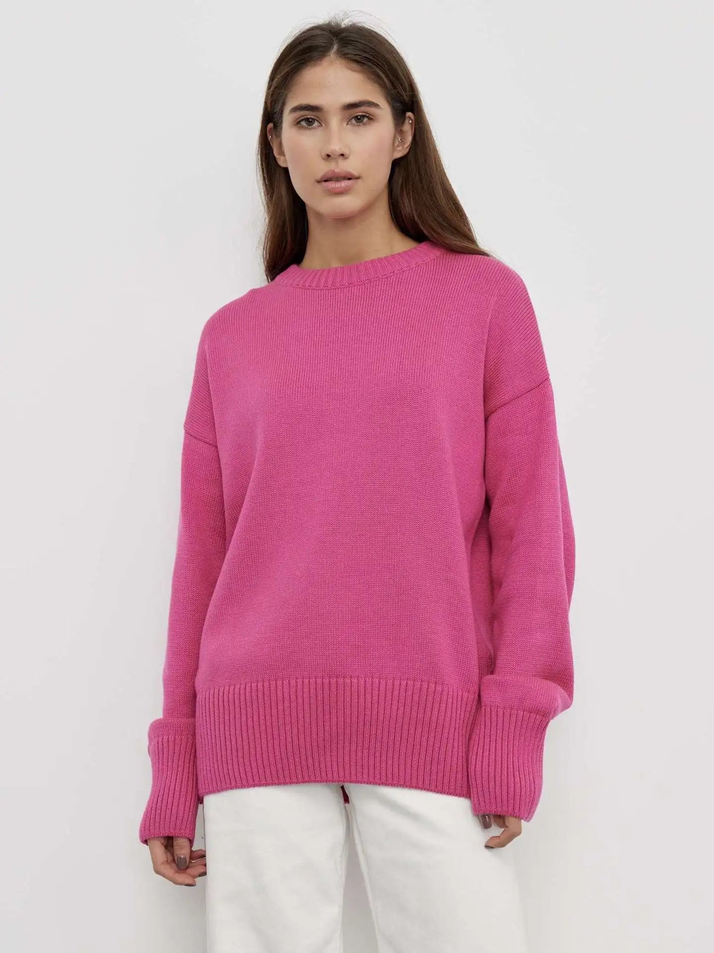 Jana | Damen Übergroßer Lockerer Strickpullover