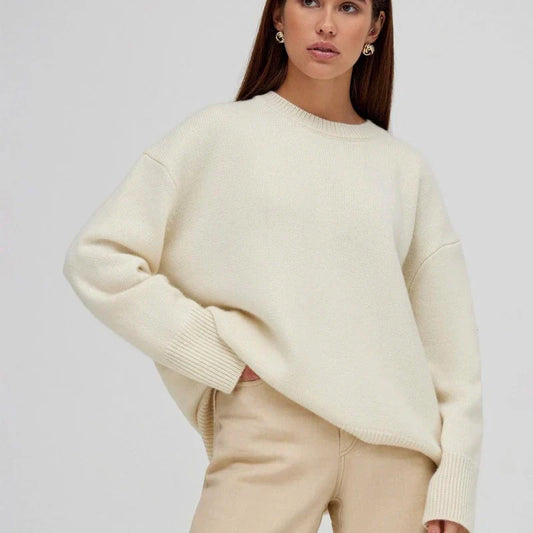 Jana | Damen Übergroßer Lockerer Strickpullover