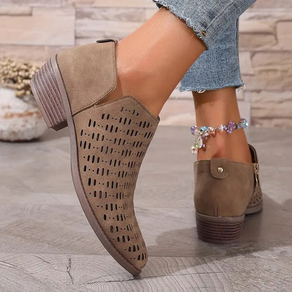 Monika | Damen Frühlings Atmungsaktive Cutout Stiefeletten