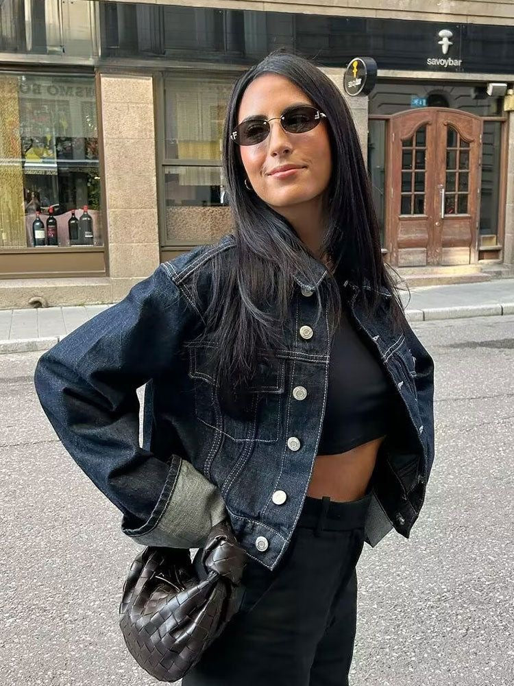 Anja | Damen Frühlings-Set mit Cropped-Jacke und Hose
