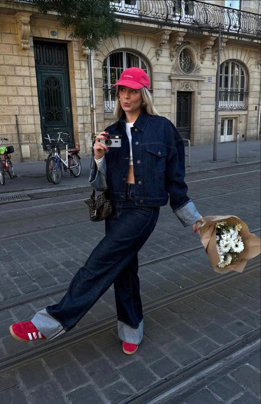 Anja | Damen Frühlings-Set mit Cropped-Jacke und Hose