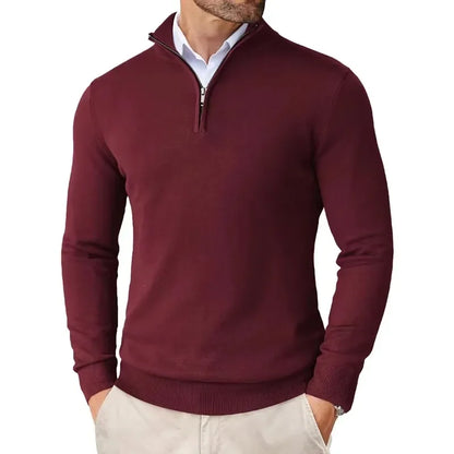 Viktor | Herren Modern Fit Pullover mit Viertel-Reißverschluss