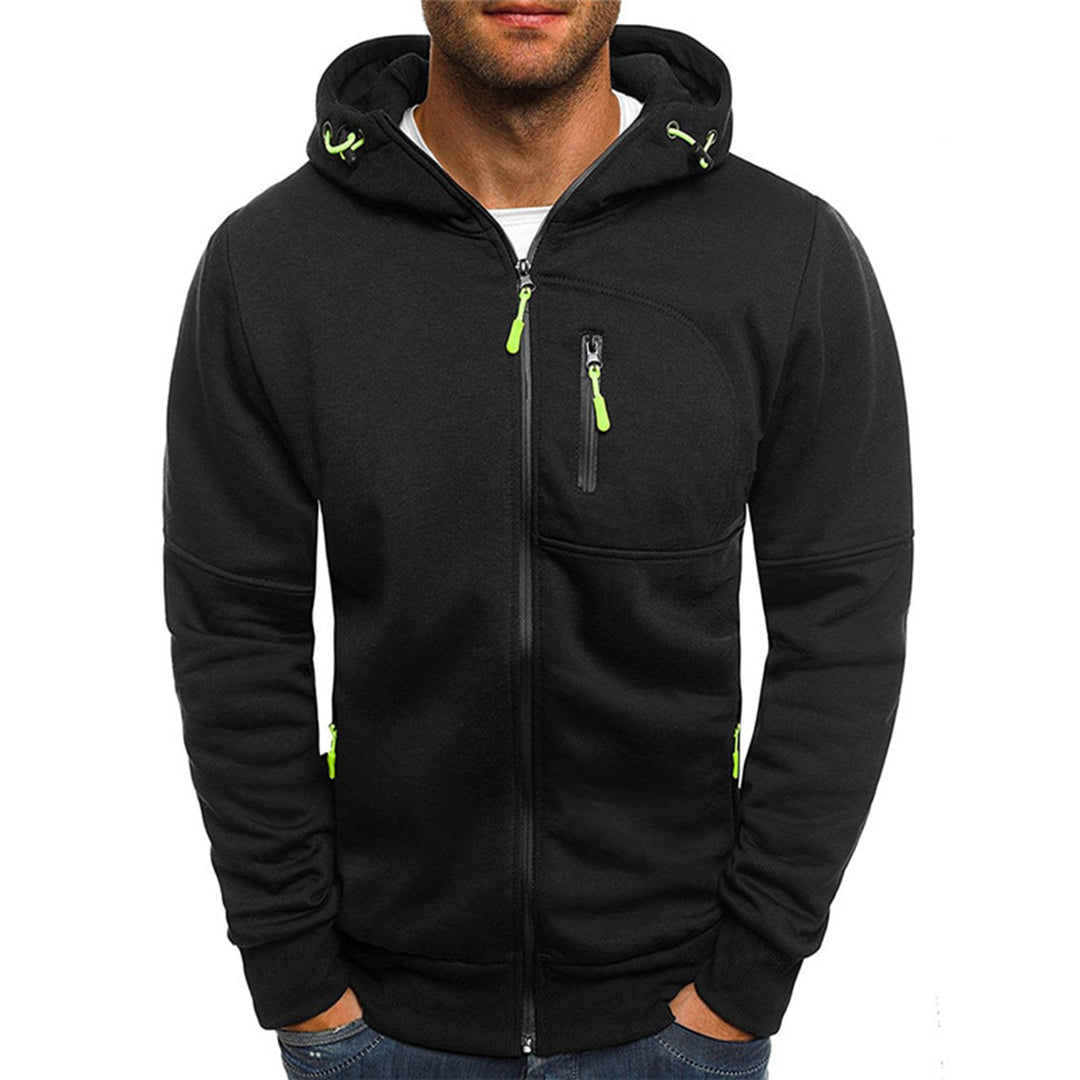 Thomas | Herren Lässige Kapuzenjacke mit Reißverschluss