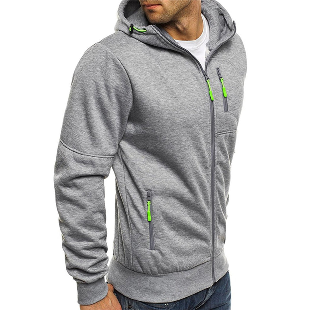 Thomas | Herren Lässige Kapuzenjacke mit Reißverschluss