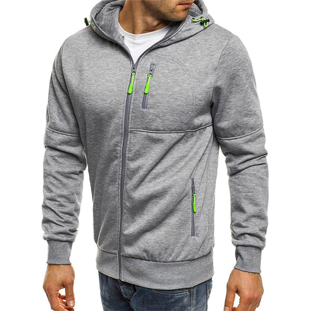 Thomas | Herren Lässige Kapuzenjacke mit Reißverschluss
