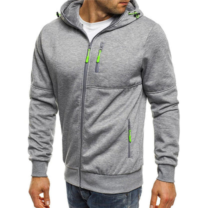 Thomas | Herren Lässige Kapuzenjacke mit Reißverschluss