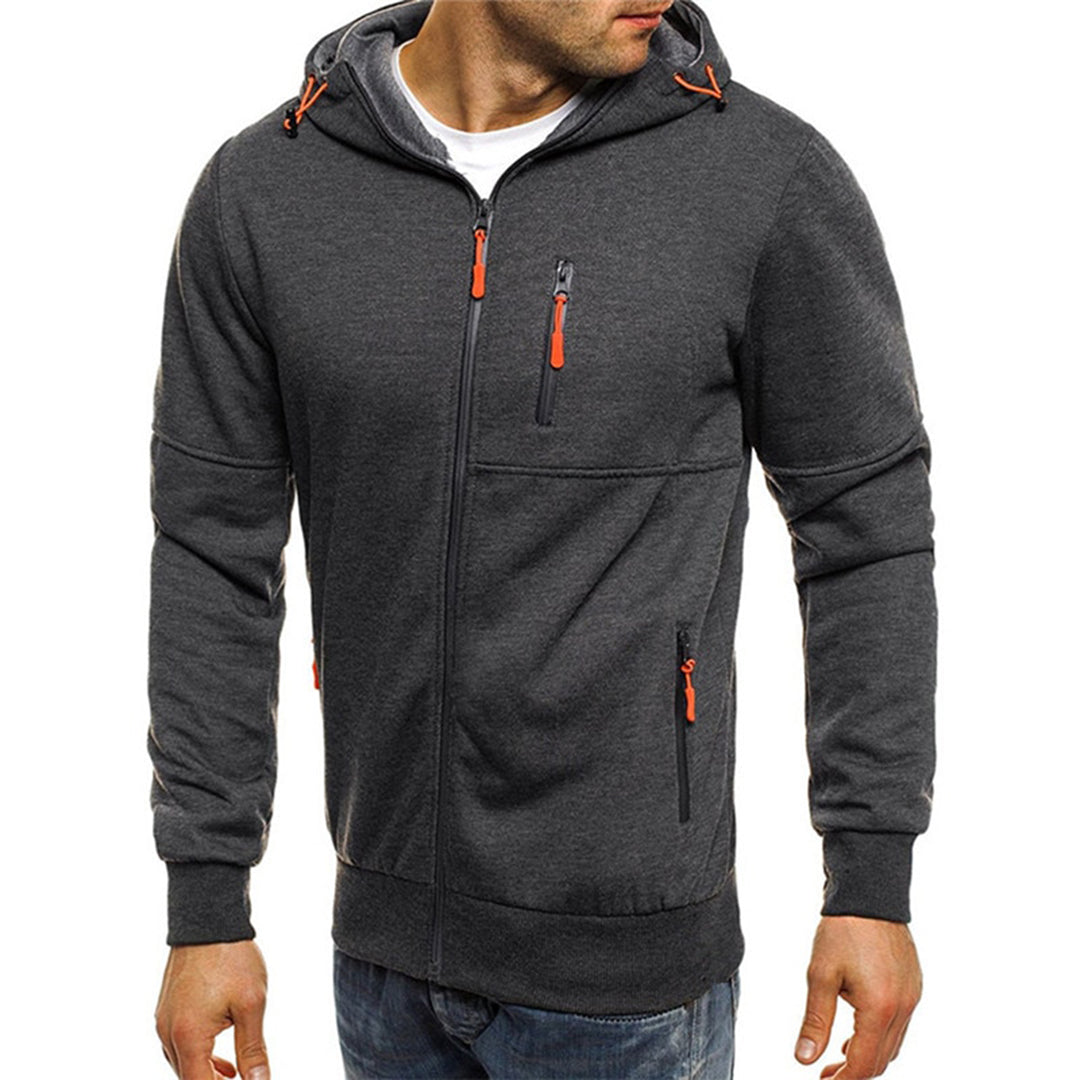 Thomas | Herren Lässige Kapuzenjacke mit Reißverschluss