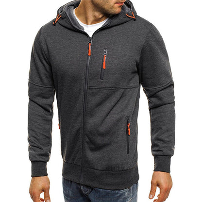Thomas | Herren Lässige Kapuzenjacke mit Reißverschluss
