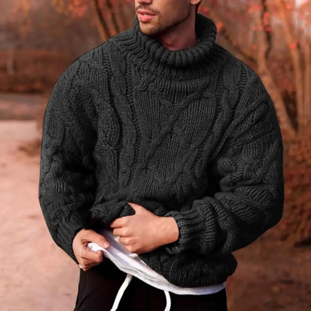 Andreas | Herren Warmer Wollpullover mit Zopfmuster