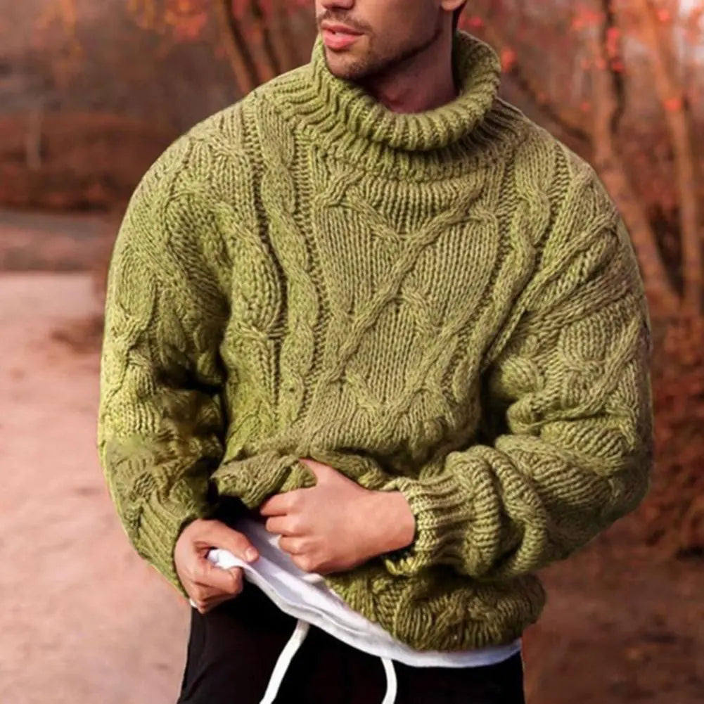 Andreas | Herren Warmer Wollpullover mit Zopfmuster