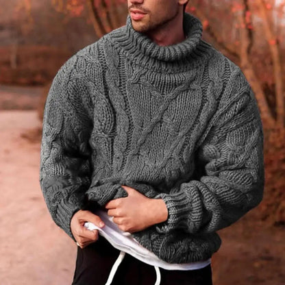 Andreas | Herren Warmer Wollpullover mit Zopfmuster