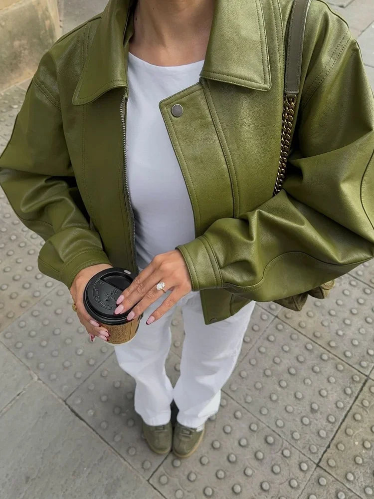 Jasmin | Damen Oversized Jacke Lässiges Winteroutfit