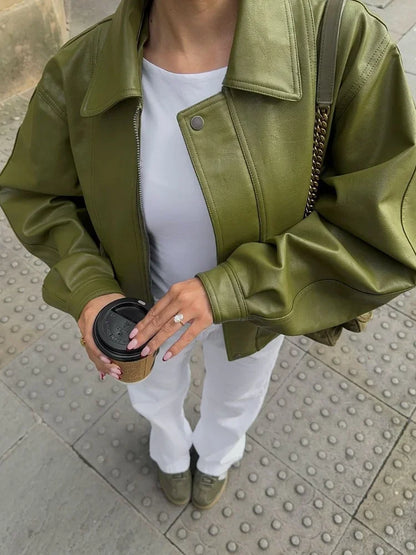 Jasmin | Damen Oversized Jacke Lässiges Winteroutfit