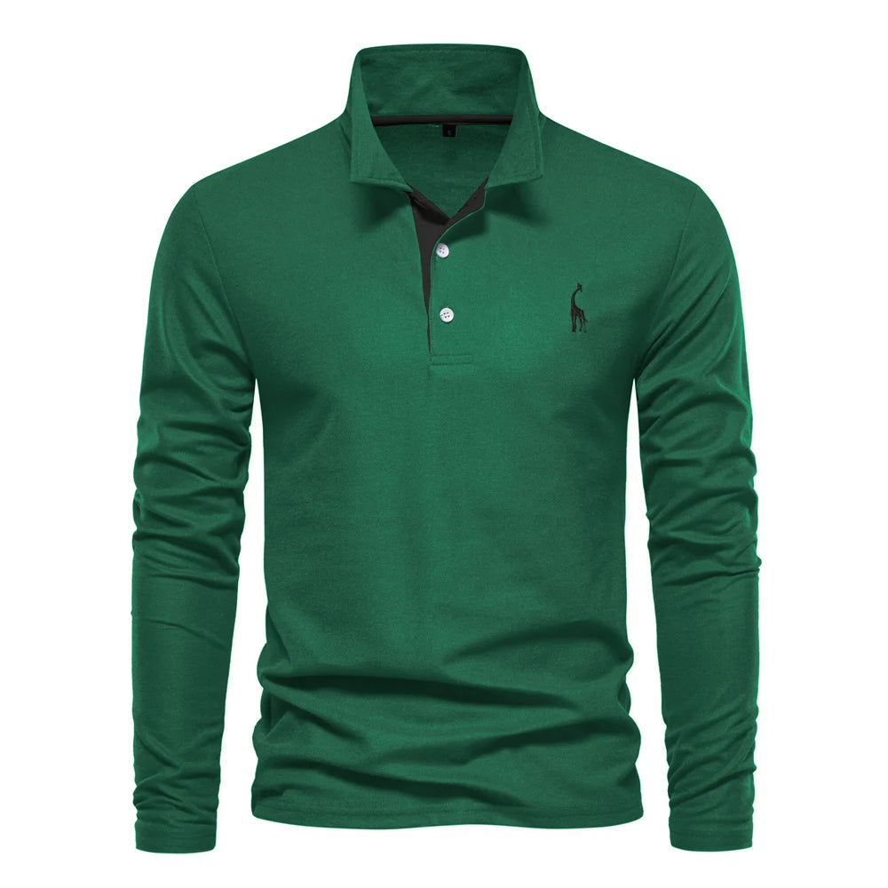 Yannick | Herren Langarm-Polo mit Knopfleiste