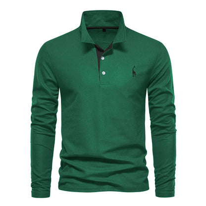 Yannick | Herren Langarm-Polo mit Knopfleiste