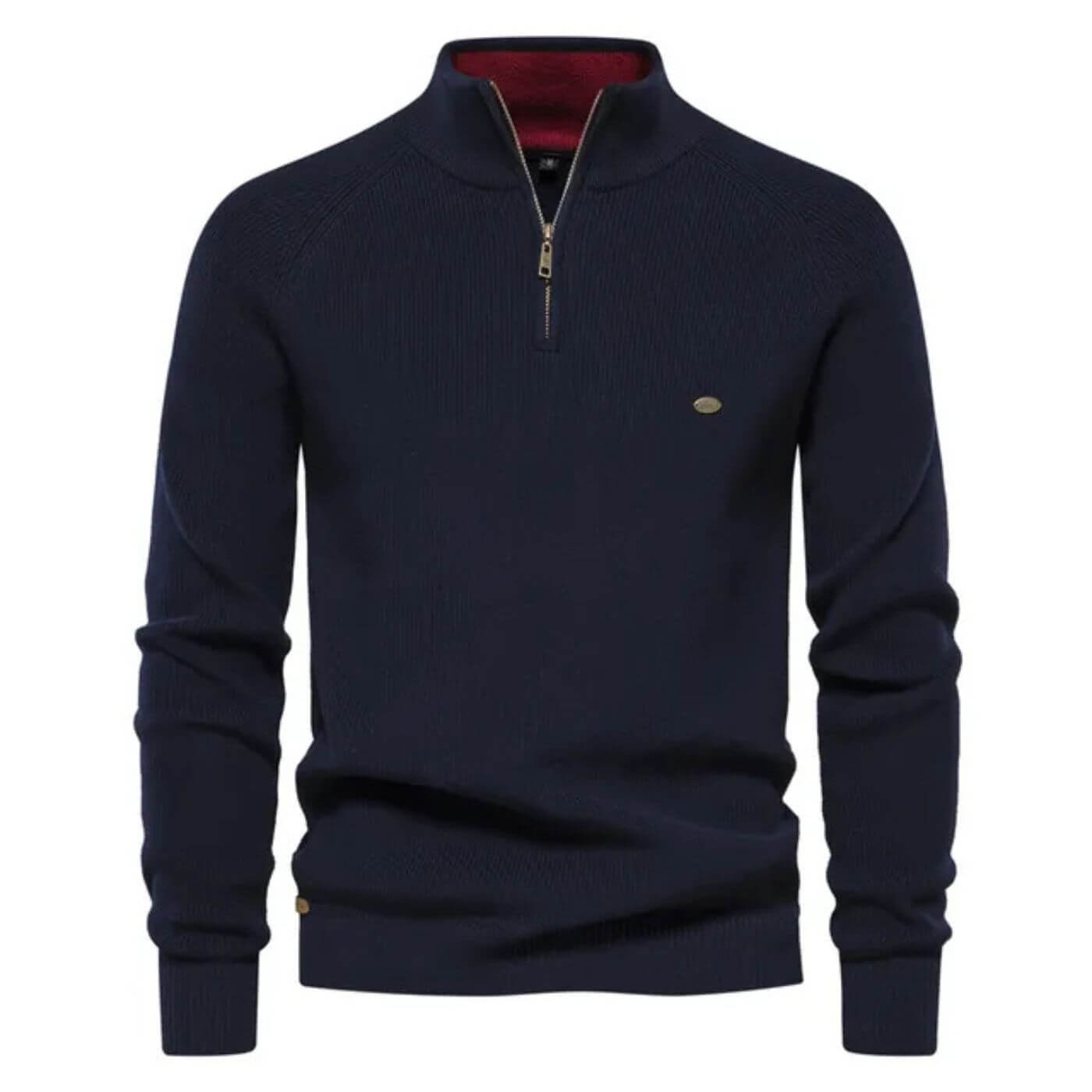 Christoph | Herren Zip-Kragen Langarm Pullover