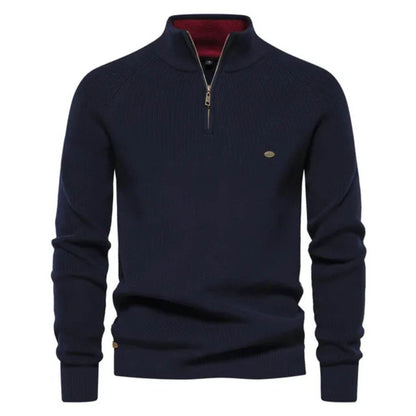 Christoph | Herren Zip-Kragen Langarm Pullover