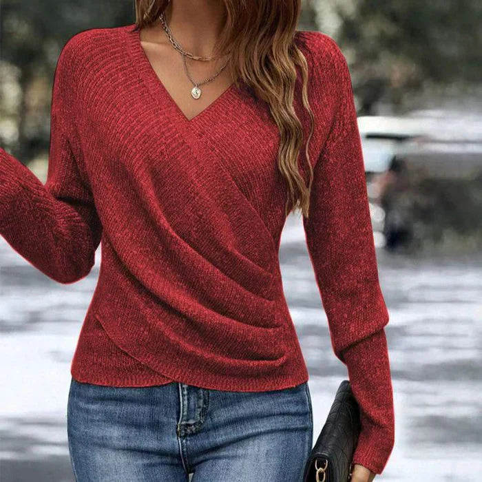 Stefanie | Damen Frühlings V-Neck Wickeltop