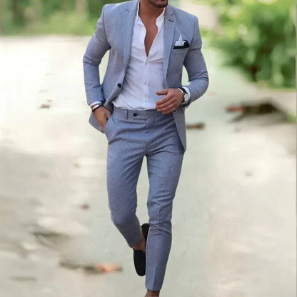 David | Herren Klassischer Slim-Fit Anzug