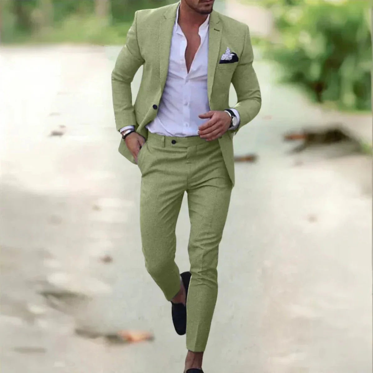 David | Herren Klassischer Slim-Fit Anzug