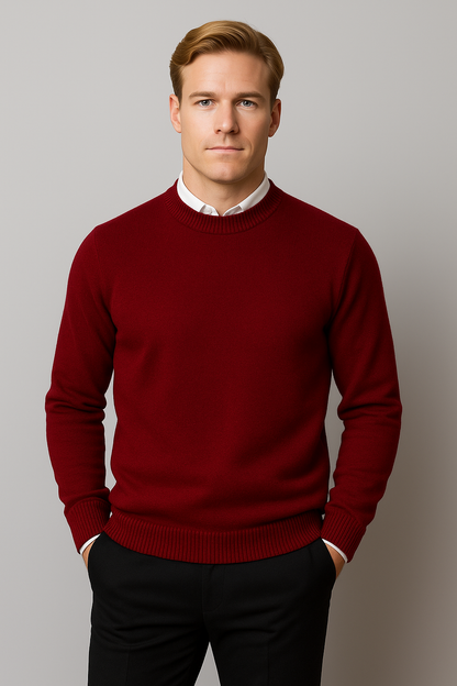 Joachim | Herren Frühling Klassischer Rundhals Pullover