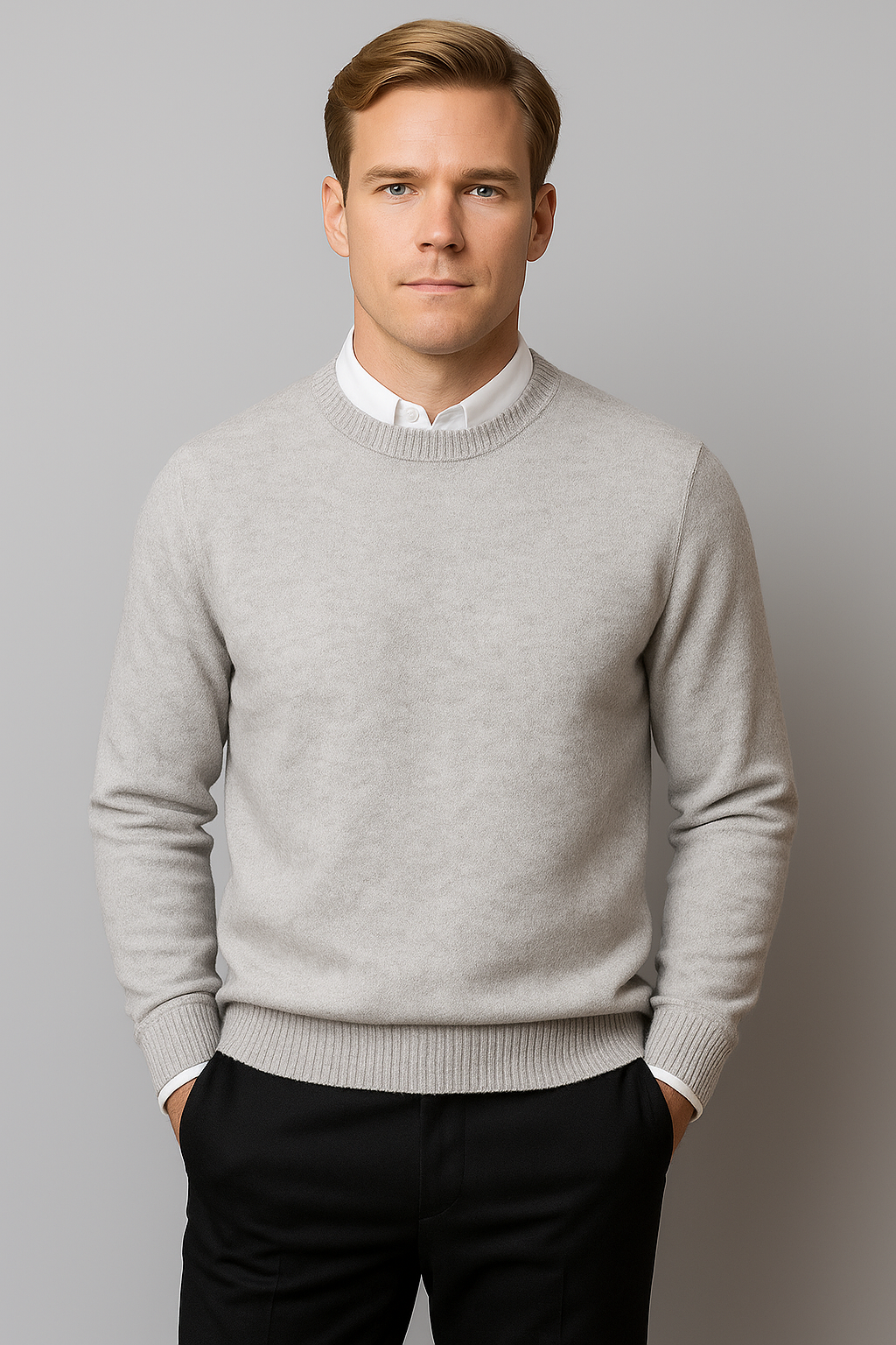Joachim | Herren Frühling Klassischer Rundhals Pullover
