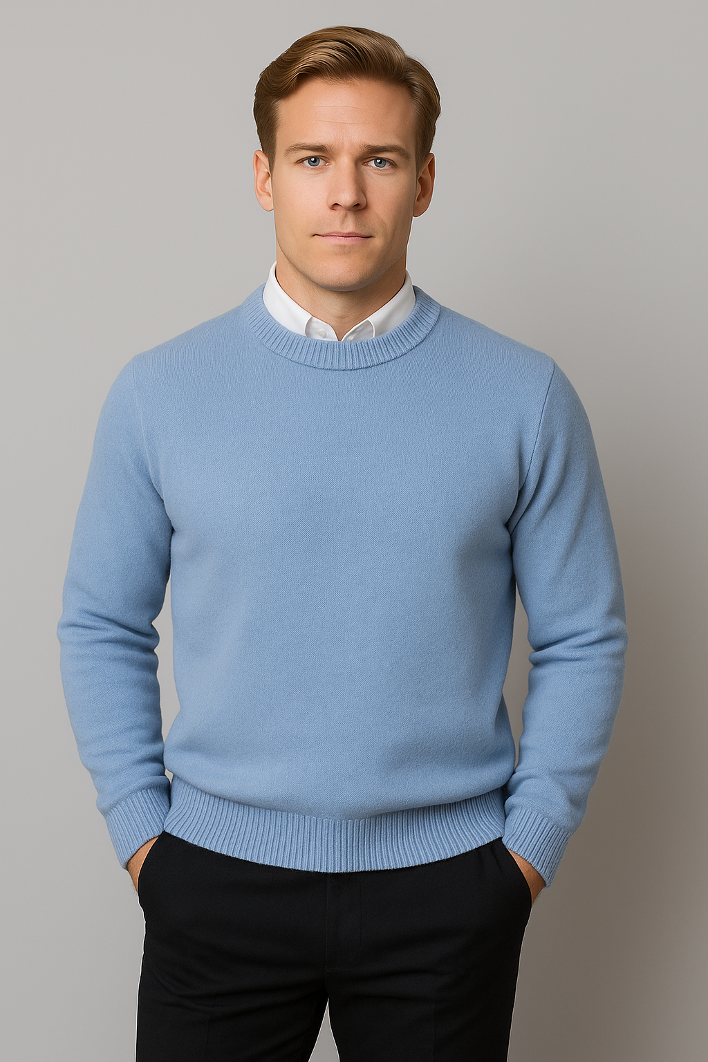 Joachim | Herren Frühling Klassischer Rundhals Pullover