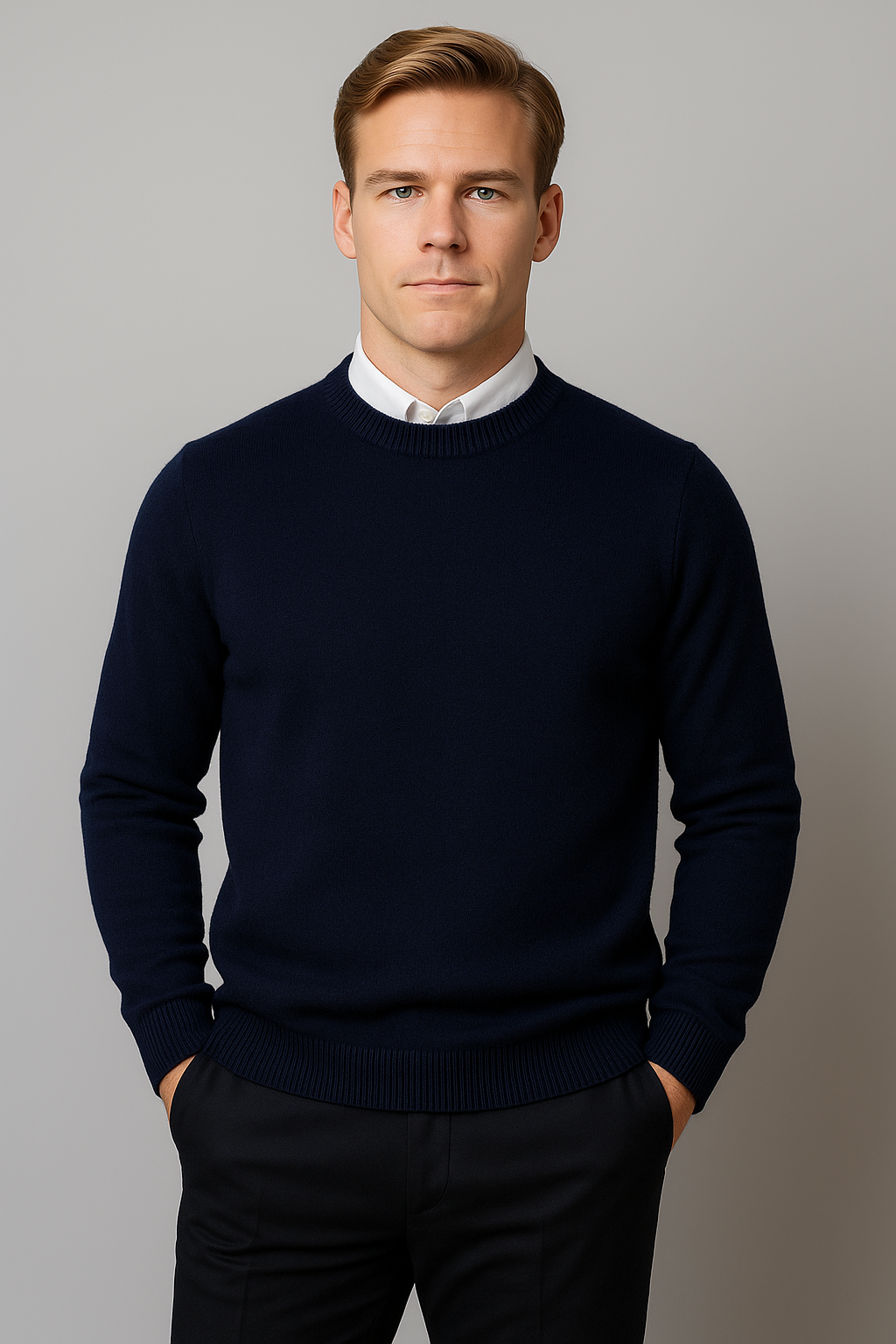 Joachim | Herren Frühling Klassischer Rundhals Pullover