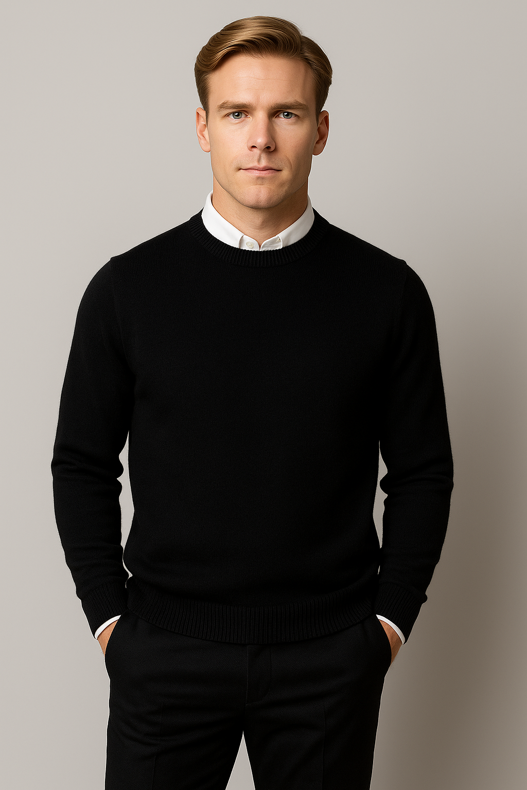 Joachim | Herren Frühling Klassischer Rundhals Pullover