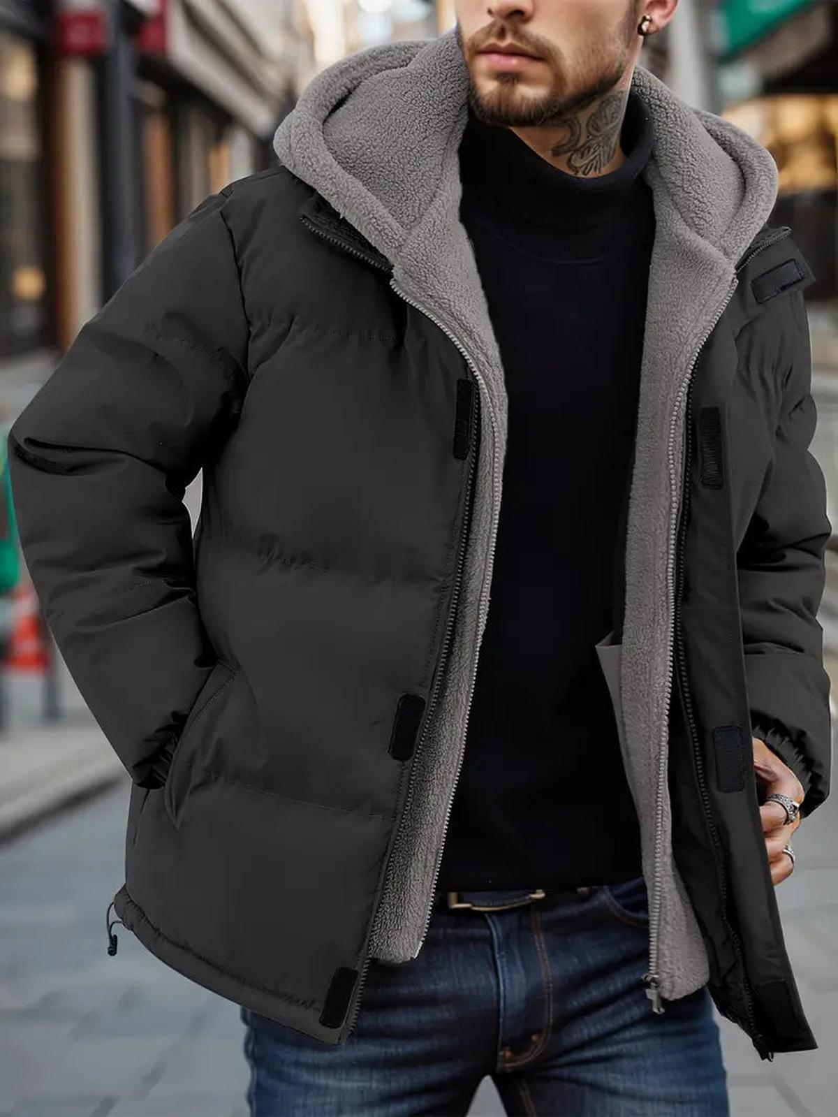 Lukas | Herren Warme Kapuzen-Steppjacke