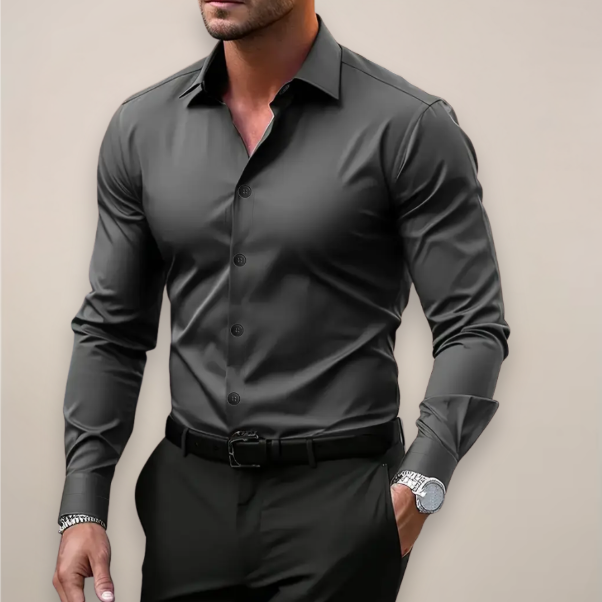 Tobias | Herren Langarmhemd im Smart-Style