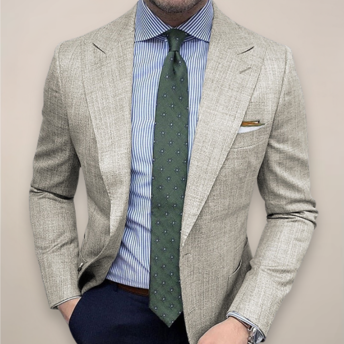 Moritz | Herren Frühjahrs Strukturierter Taillierter Blazer mit Textur