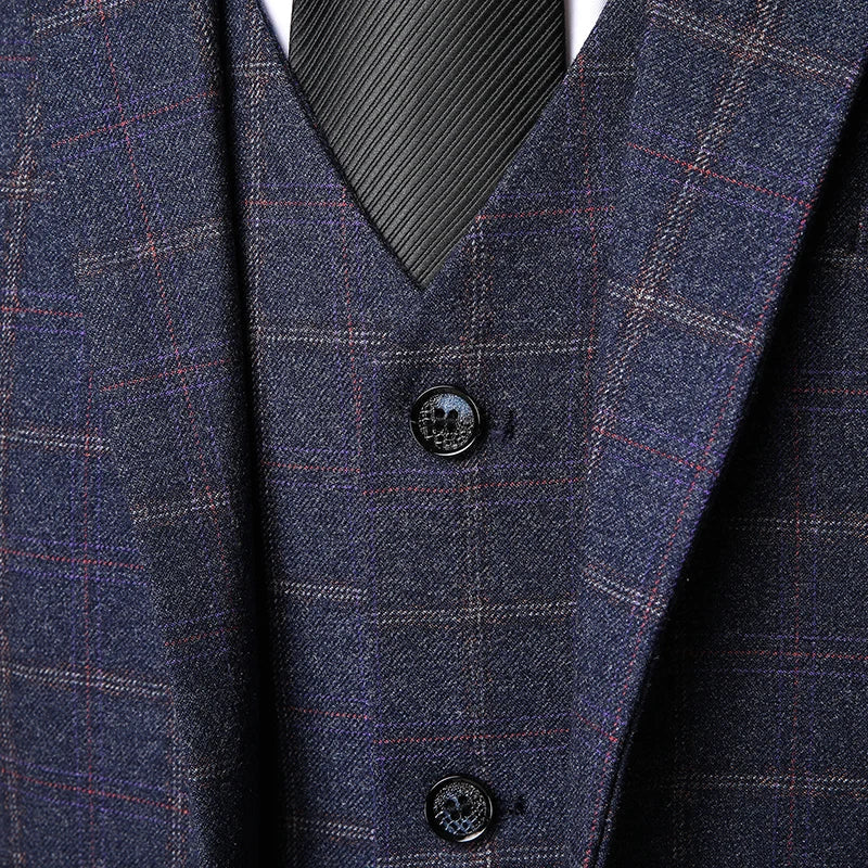 Simon | Herren Frühlingsanzug mit Windowpane-Karo