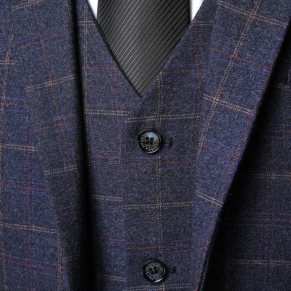 Simon | Herren Frühlingsanzug mit Windowpane-Karo
