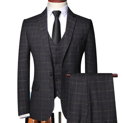 Simon | Herren Frühlingsanzug mit Windowpane-Karo
