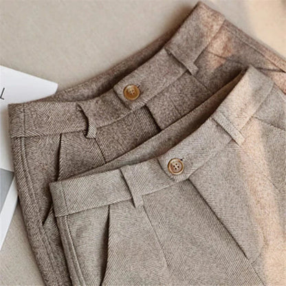 Roland | Herren Vintage Klassische Hose mit Hoher Taille und Falten