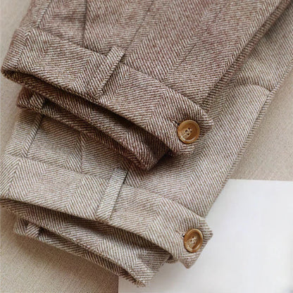 Roland | Herren Vintage Klassische Hose mit Hoher Taille und Falten