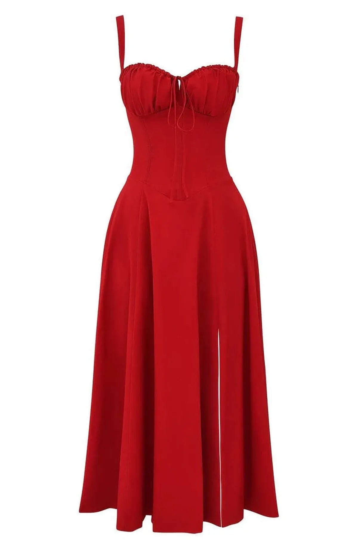 Lara | Damen zeitloses strukturiertes Midikleid