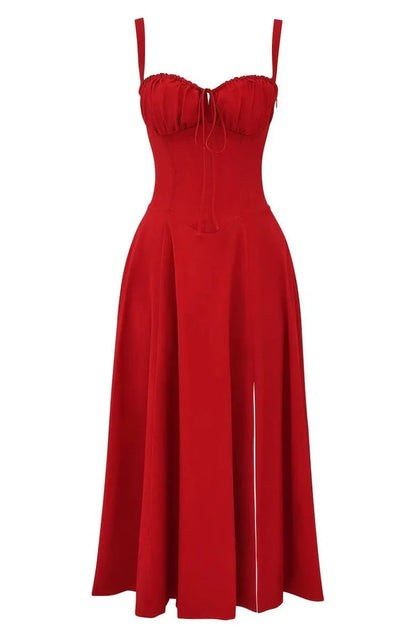 Lara | Damen zeitloses strukturiertes Midikleid