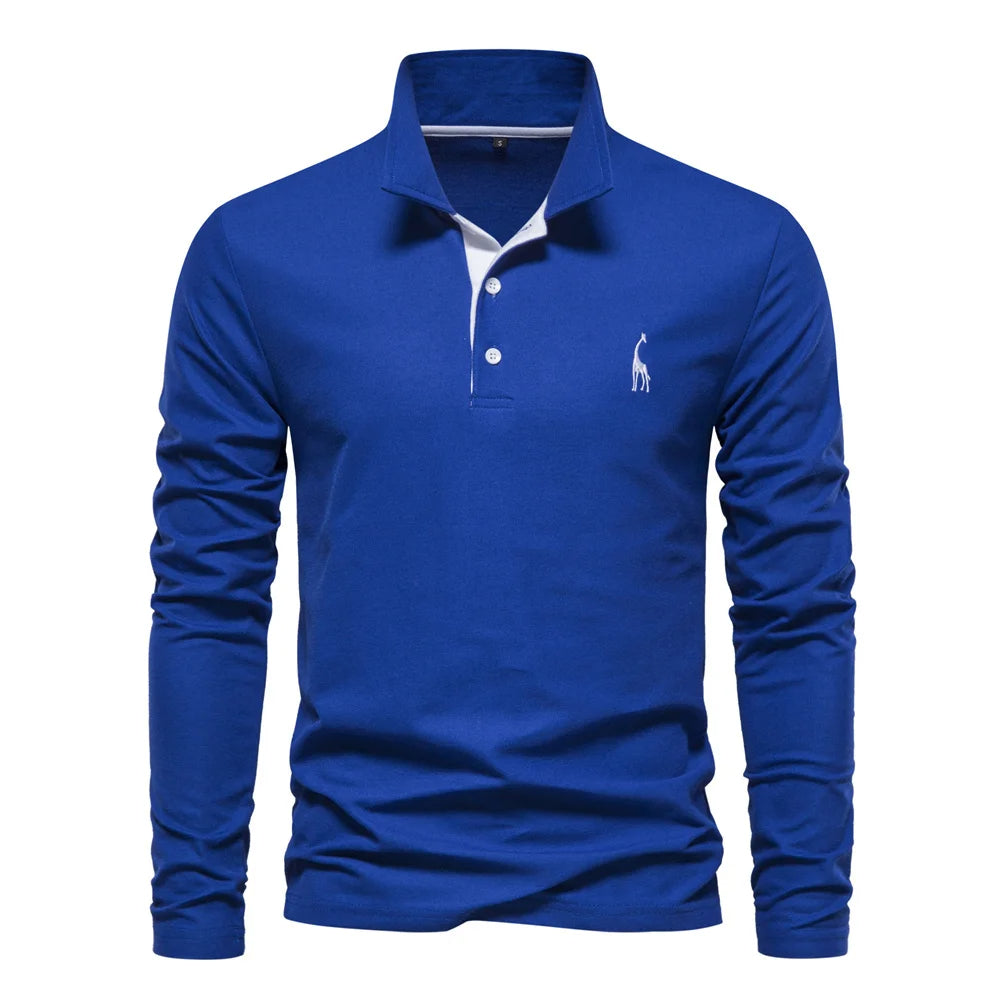 Yannick | Herren Langarm-Polo mit Knopfleiste