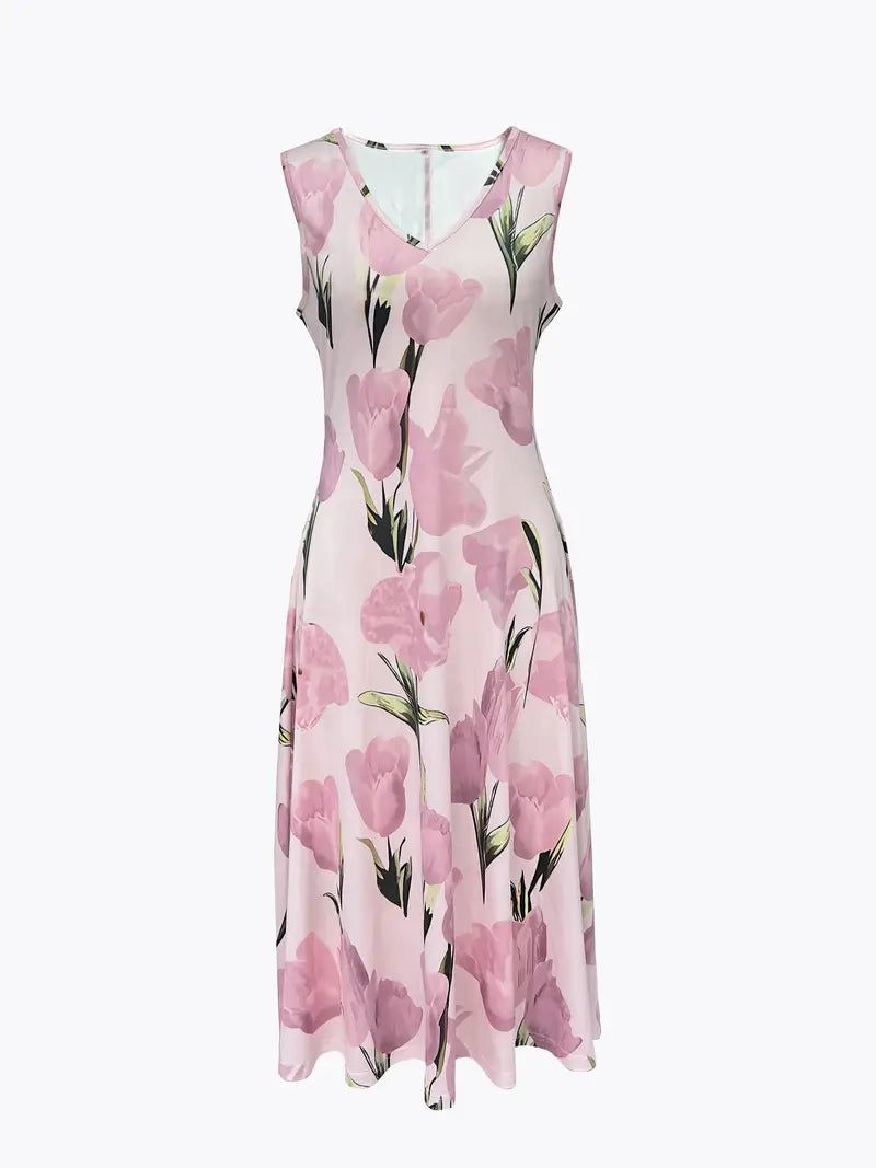 Bettina | Damen Zweiteiliges Midikleid mit Blumenmuster