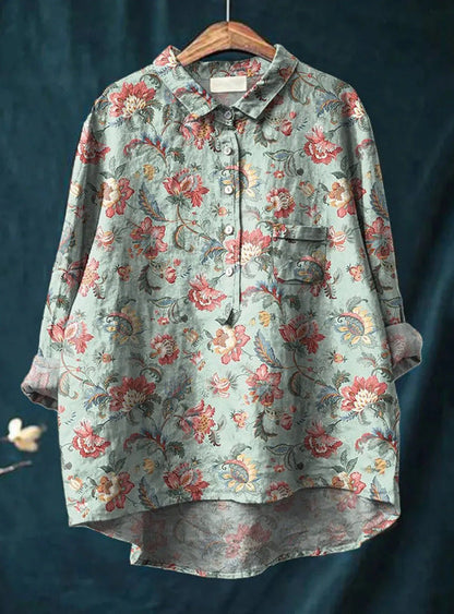 Natalie | Klassisches Blumenhemd im Chemise-Stil