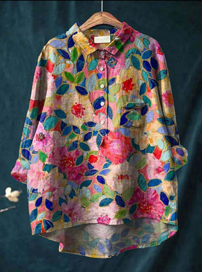Natalie | Klassisches Blumenhemd im Chemise-Stil